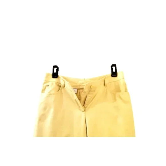 AKRIS PUNTO Yellow Casual Ankle Pants Sz 4 Cuffed Cotton Blend Mid Rise - Picture 3 of 10
